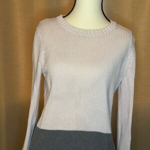 Elegant Two-Tone Sweater - Light Pink and Gray